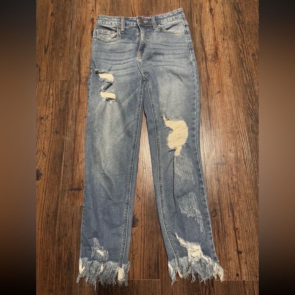 Cello Size 1/25 Skinny Jeans Distressed Frayed Hem Denim Casual Boutique Brand